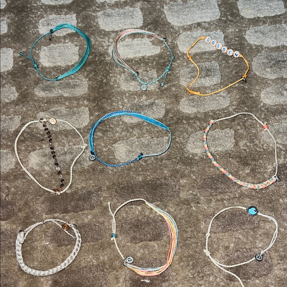 Colorful set of Pure Vida Bracelets - bundle of 9